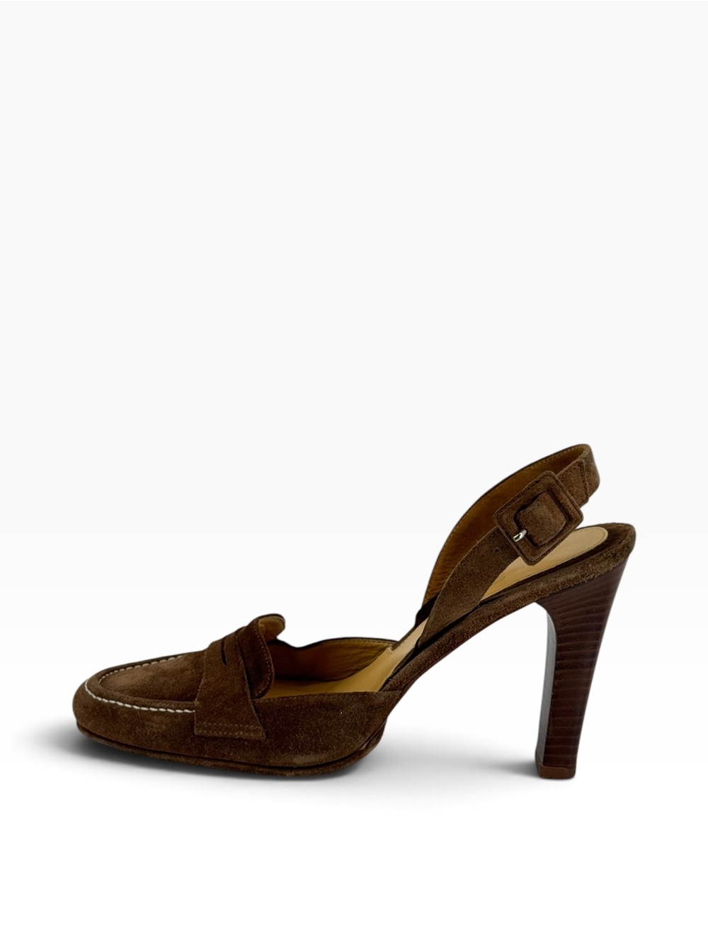 Via Spiga Brown Suede Slingback High Heel
